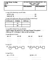 Đề kiểm tra cuối học kỳ 1 môn Toán Lớp 2 - Năm học 2012-2013 - Trường TH Kim Đồng